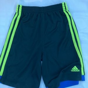 Adidas black and green kids shorts (Like New)